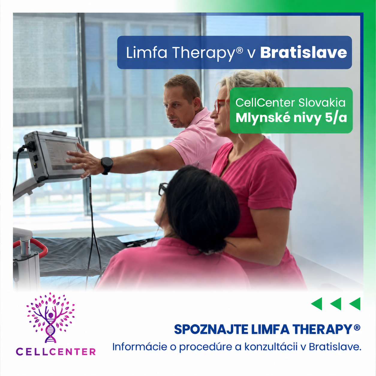 Limfa Therapy v Bratislave, CellCenter Slovakia, Mlynské nivy 5/a